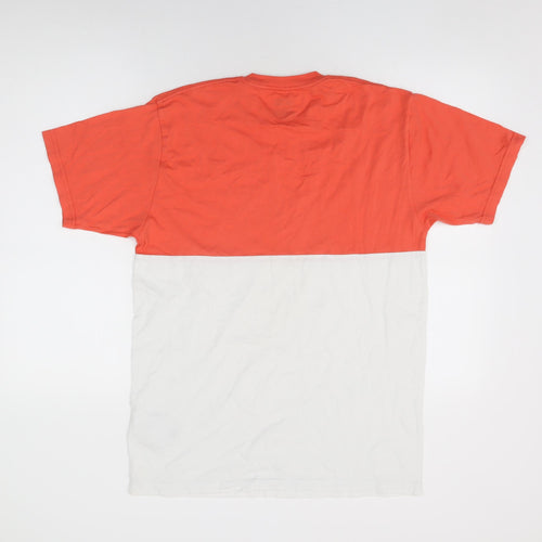 VANS Mens Orange Cotton T-Shirt Size M Round Neck