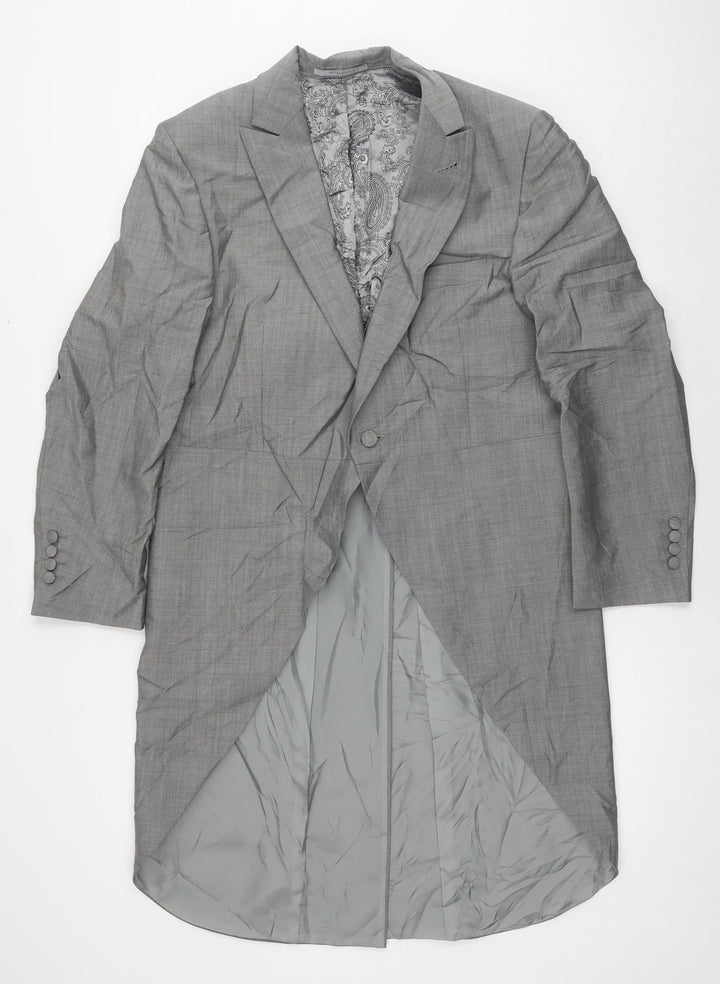 WILVORST Mens Grey Wool Tuxedo Suit Jacket Size S Regular