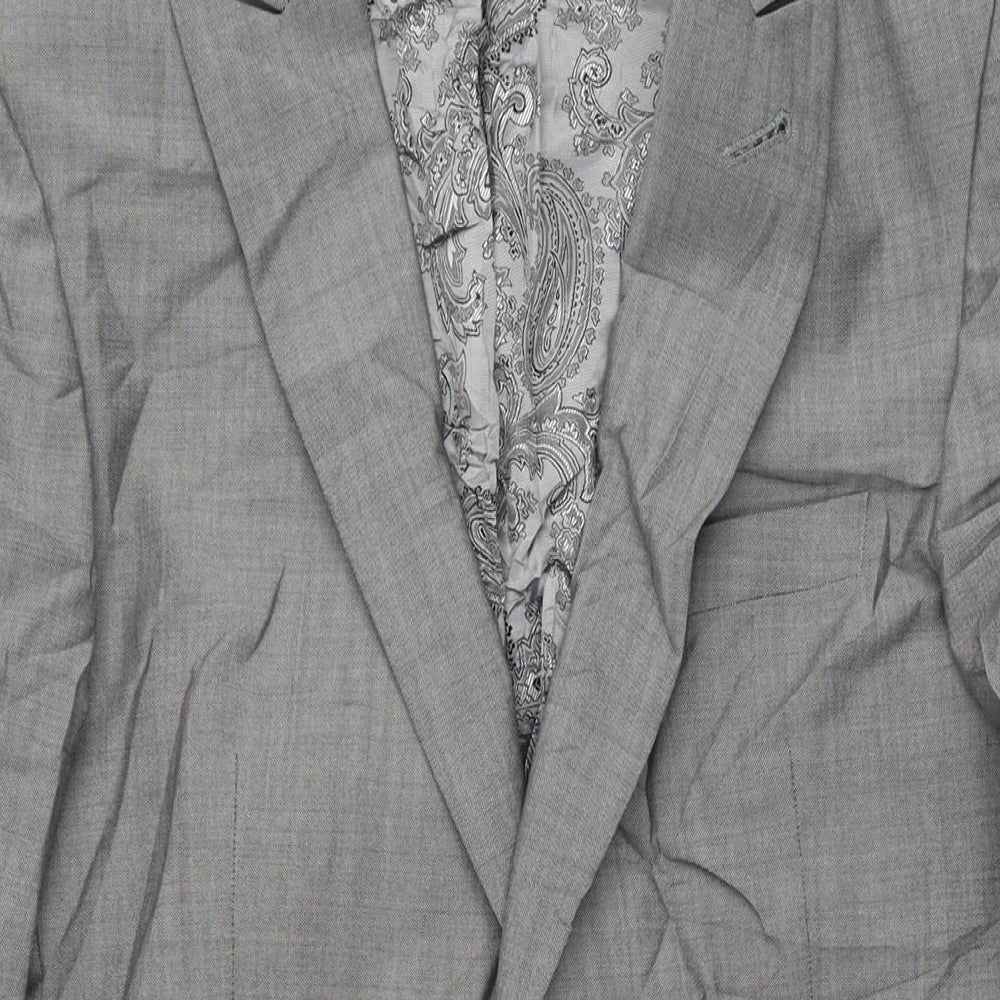 WILVORST Mens Grey Wool Tuxedo Suit Jacket Size S Regular