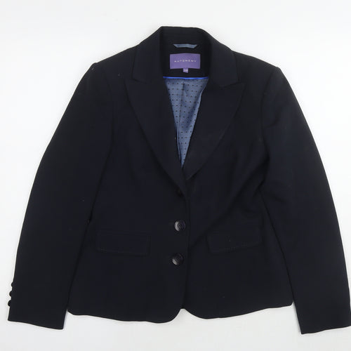 Autonomy Womens Black Jacket Blazer Size 10 Button
