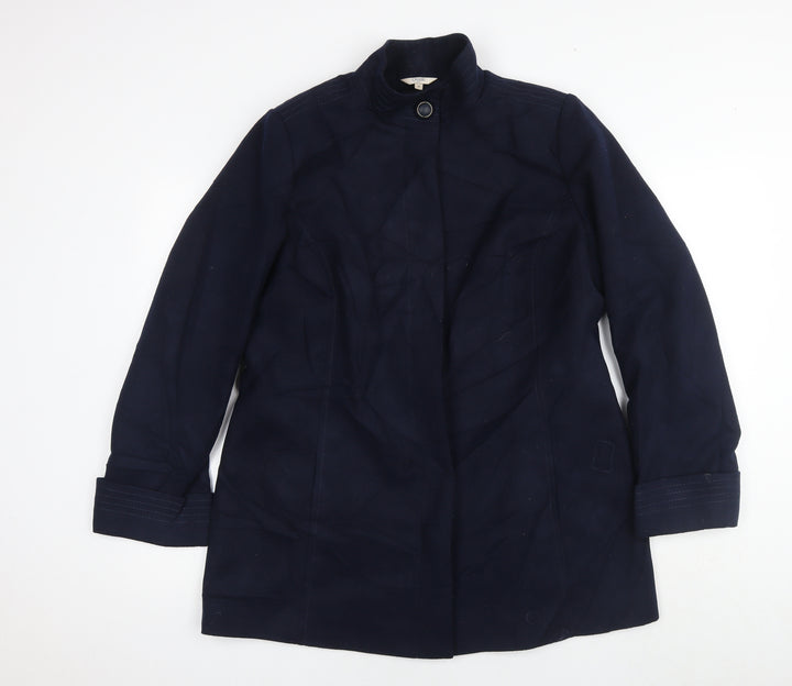 M&Co Womens Blue Pea Coat Coat Size 16 Buckle