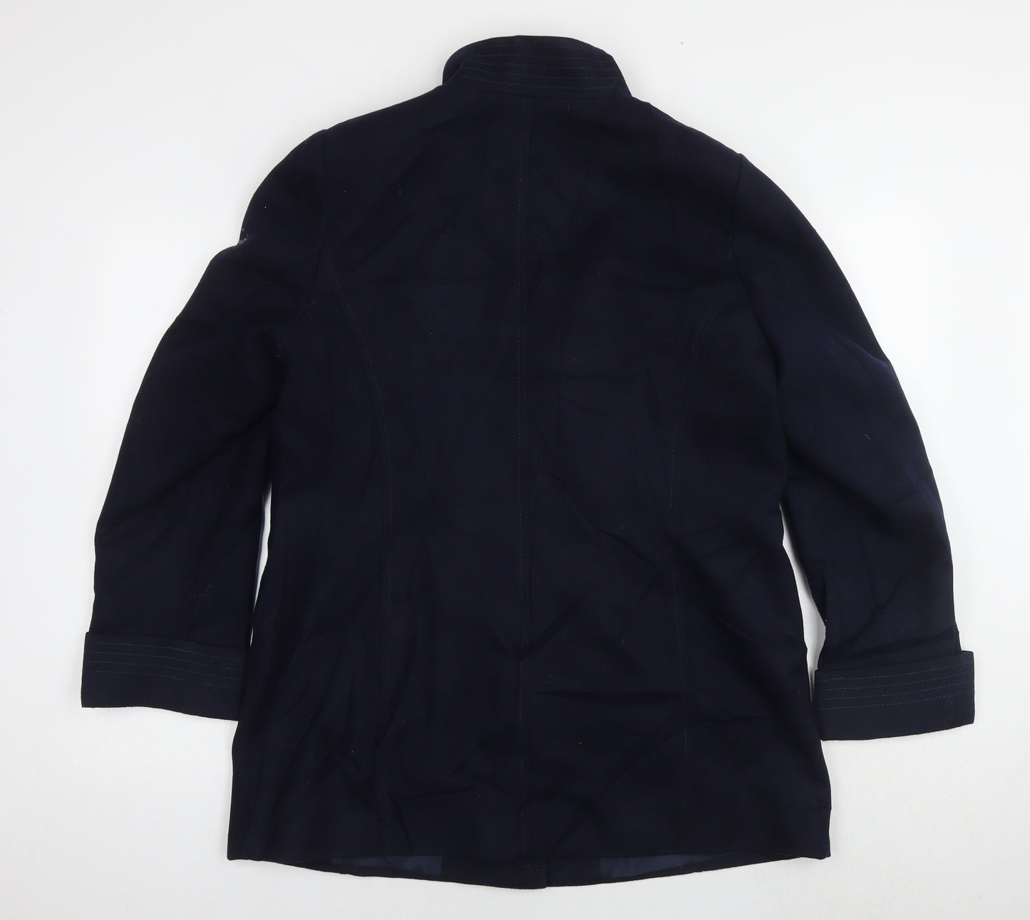 M&Co Womens Blue Pea Coat Coat Size 16 Buckle