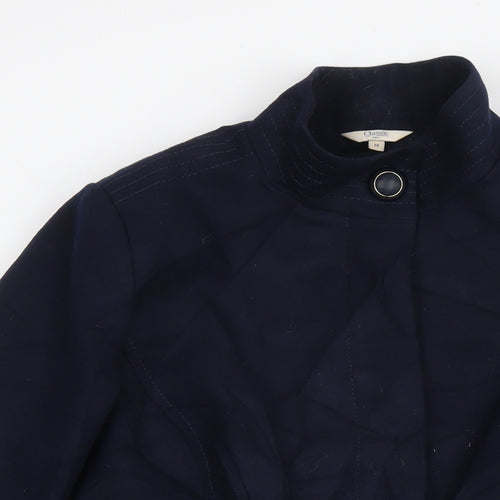 M&Co Womens Blue Pea Coat Coat Size 16 Buckle