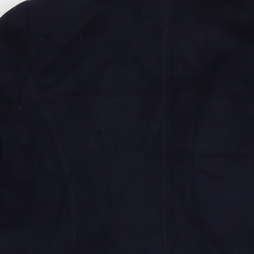 M&Co Womens Blue Pea Coat Coat Size 16 Buckle