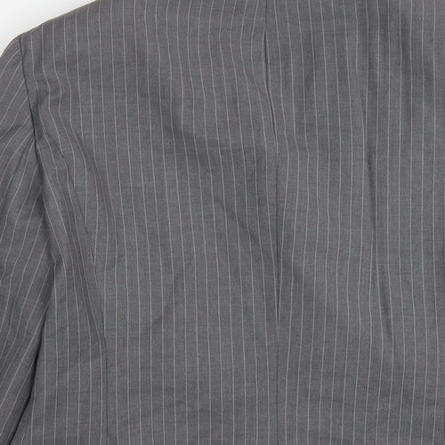 Brooks Brothers Womens Grey Striped Wool Jacket Suit Jacket Size 14