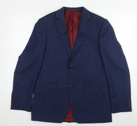 Marks and Spencer Mens Blue Wool Jacket Suit Jacket Size 38 Regular