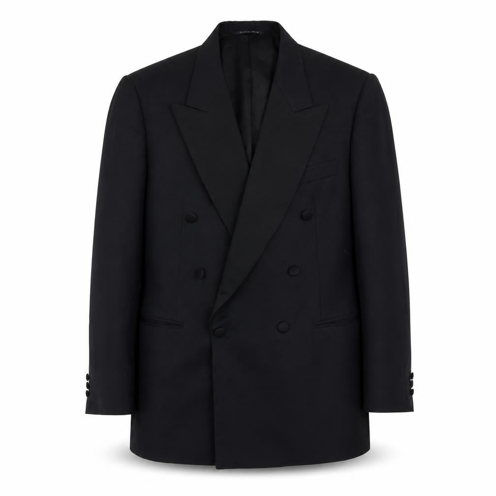 Front view of Man to Man men’s black wool jacket suit jacket, size 40, regular