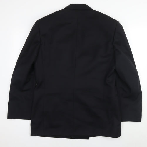 Man to Man Mens Black Wool Jacket Suit Jacket Size 40 Regular