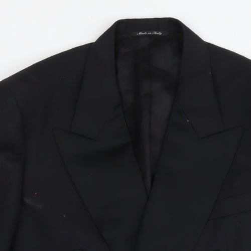 Man to Man Mens Black Wool Jacket Suit Jacket Size 40 Regular