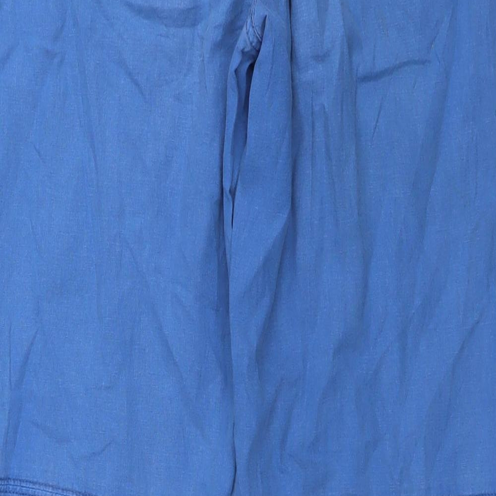 Old Khaki Womens Blue Linen Trousers Size 12 L30 in Regular Zip