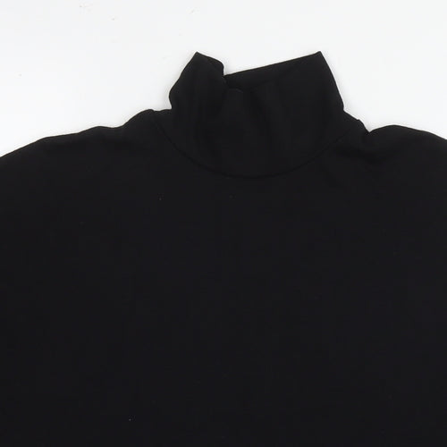 River Island Womens Black Polyester Basic T-Shirt Size 8 Roll Neck