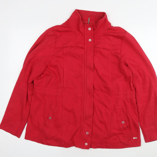 DASH Womens Red Cotton Full Zip Sweatshirt Size 20 Zip