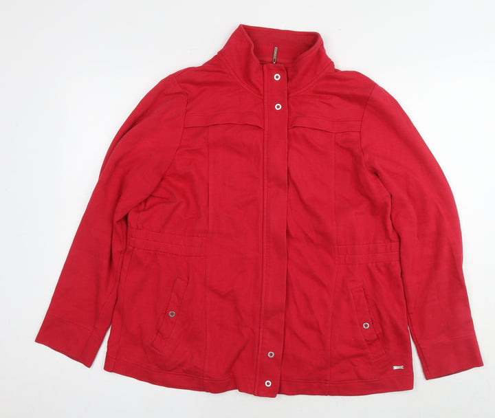 DASH Womens Red Cotton Full Zip Sweatshirt Size 20 Zip
