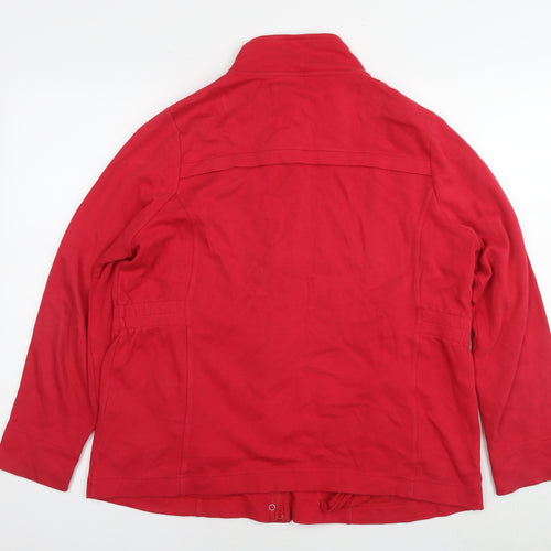 DASH Womens Red Cotton Full Zip Sweatshirt Size 20 Zip