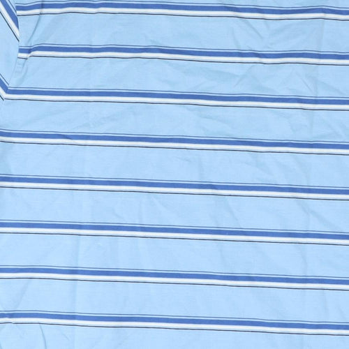 Blue Harbour Womens Blue Striped Cotton Basic T-Shirt Size M Round Neck