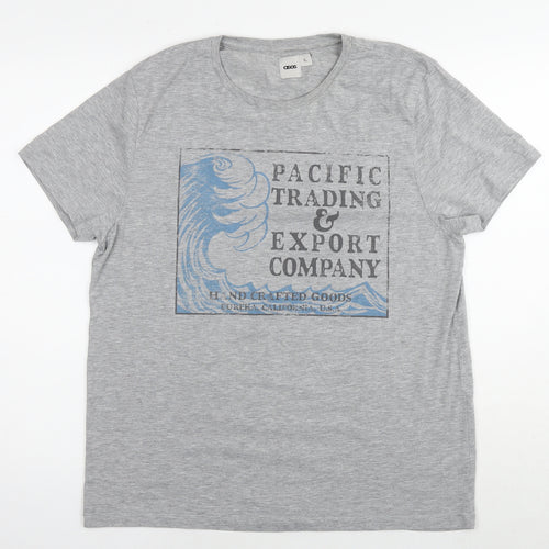 ASOS Mens Grey Polyester T-Shirt Size XL Round Neck - Pacific Trading Company Wave