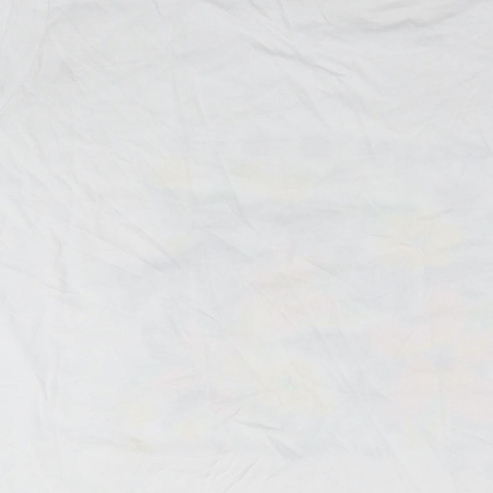 Marks and Spencer Womens White Cotton Basic T-Shirt Size 22 Round Neck - Flowers