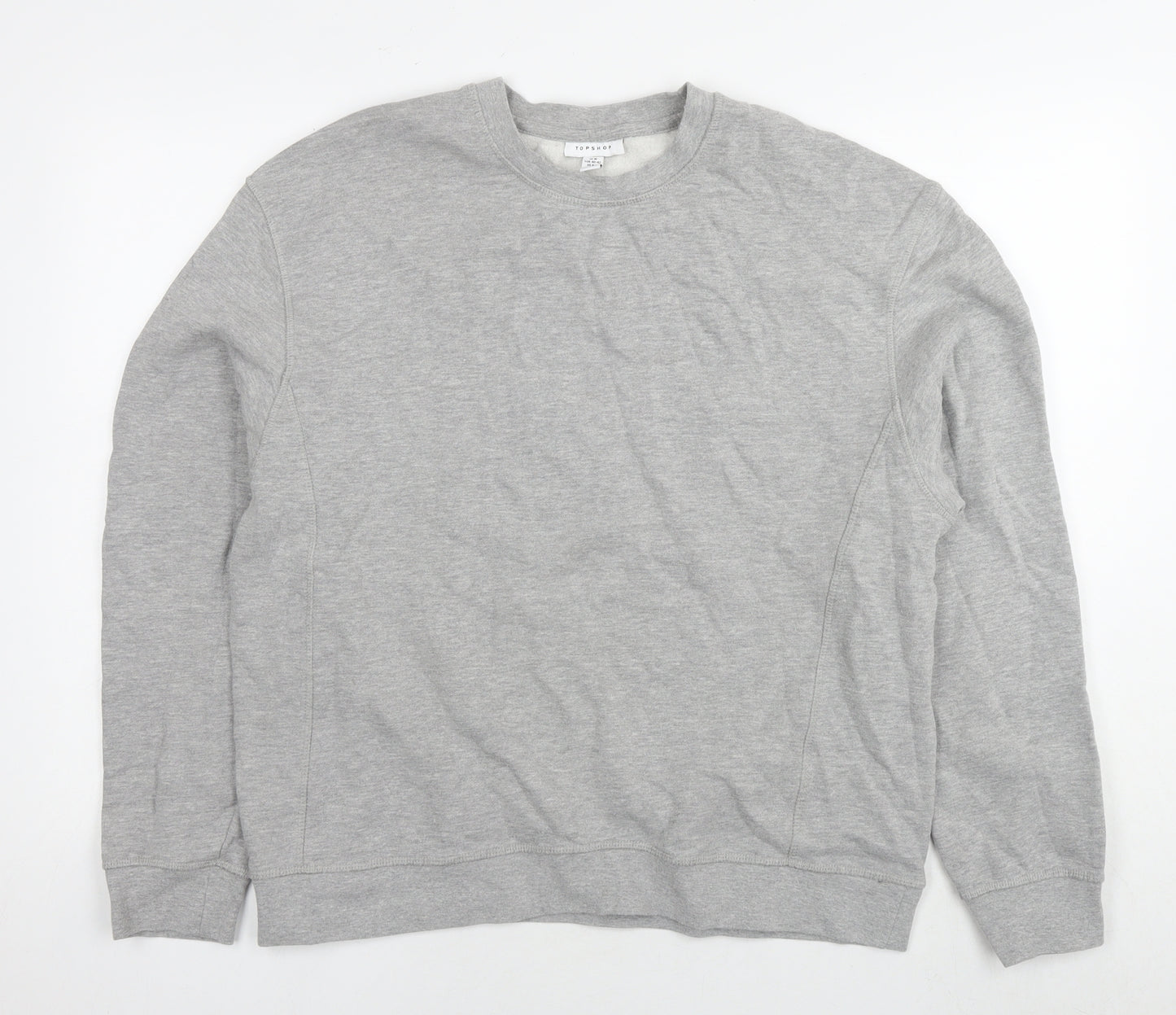 Topshop Mens Grey Cotton Pullover Sweatshirt Size M