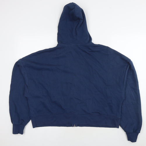 PRETTYLITTLETHING Womens Blue Cotton Full Zip Hoodie Size XS Pullover