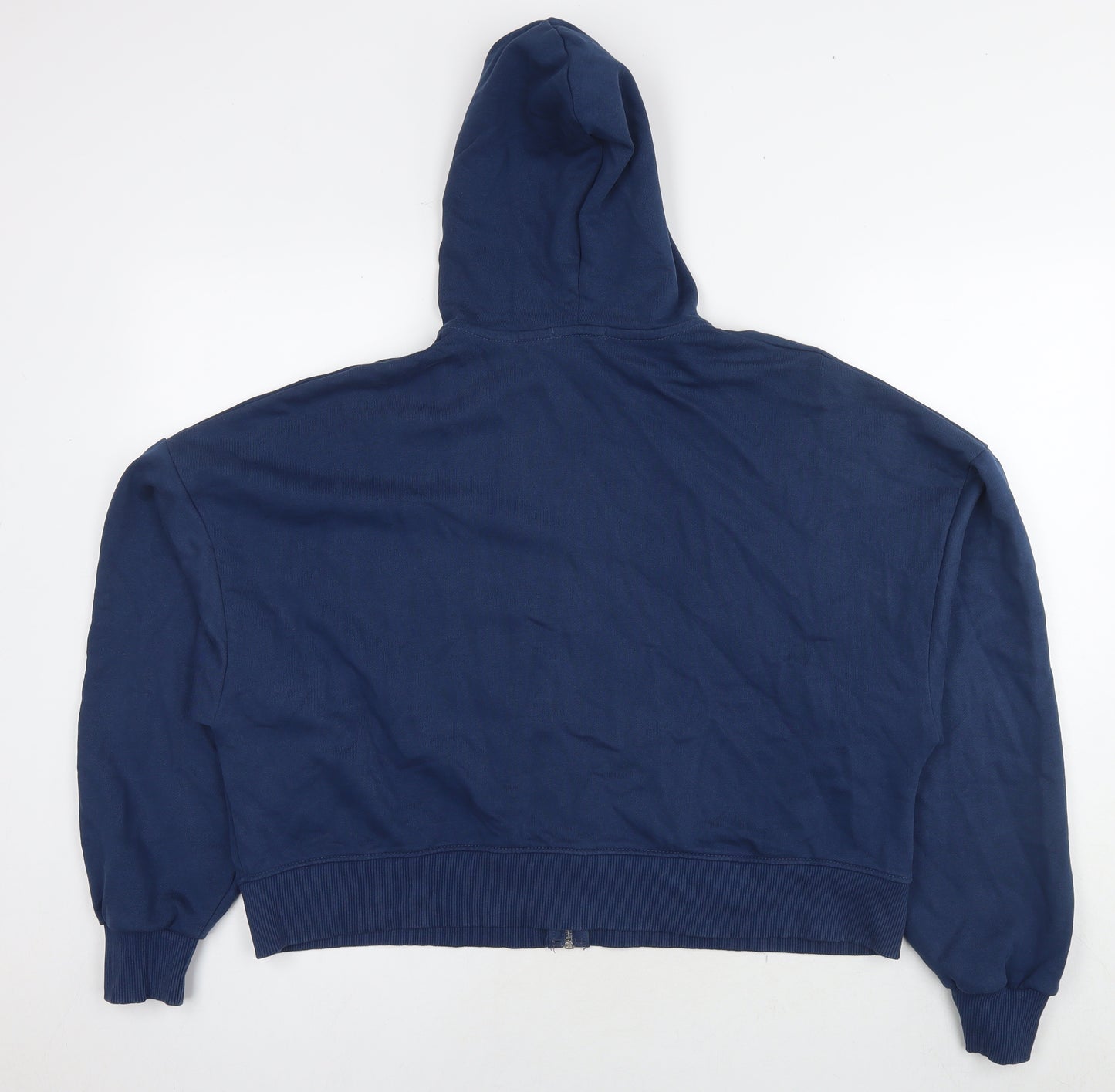 PRETTYLITTLETHING Womens Blue Cotton Full Zip Hoodie Size XS Pullover