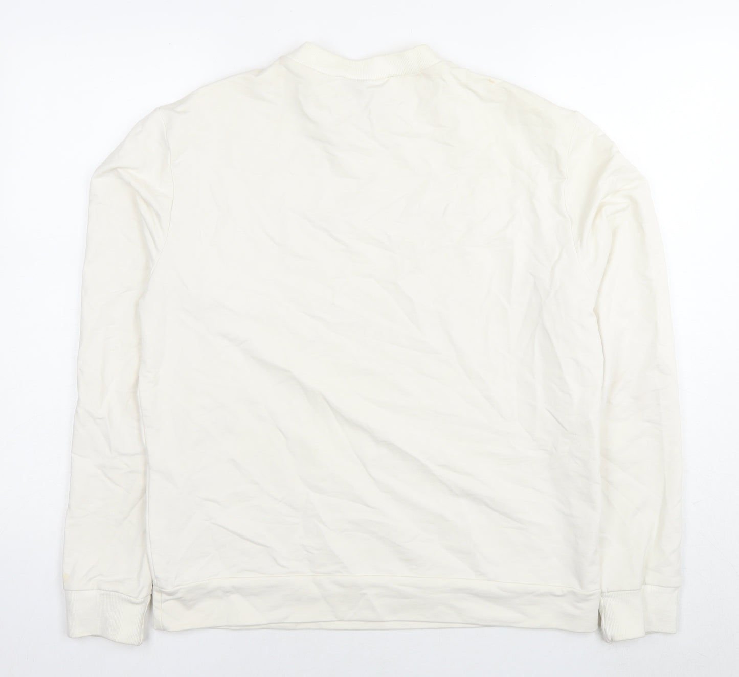 Vikkergewinn Mens White Cotton Pullover Sweatshirt Size L - Logo