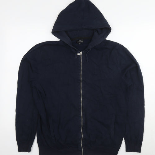 NEXT Mens Blue Cotton Full Zip Hoodie Size L