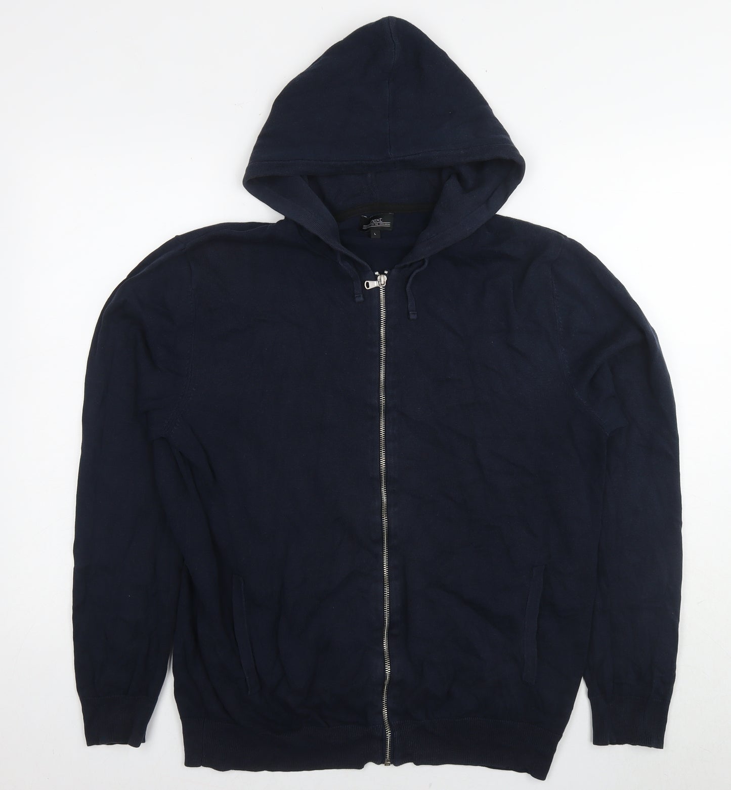 NEXT Mens Blue Cotton Full Zip Hoodie Size L