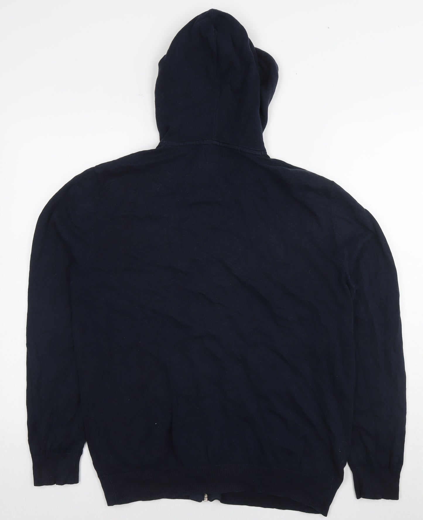 NEXT Mens Blue Cotton Full Zip Hoodie Size L