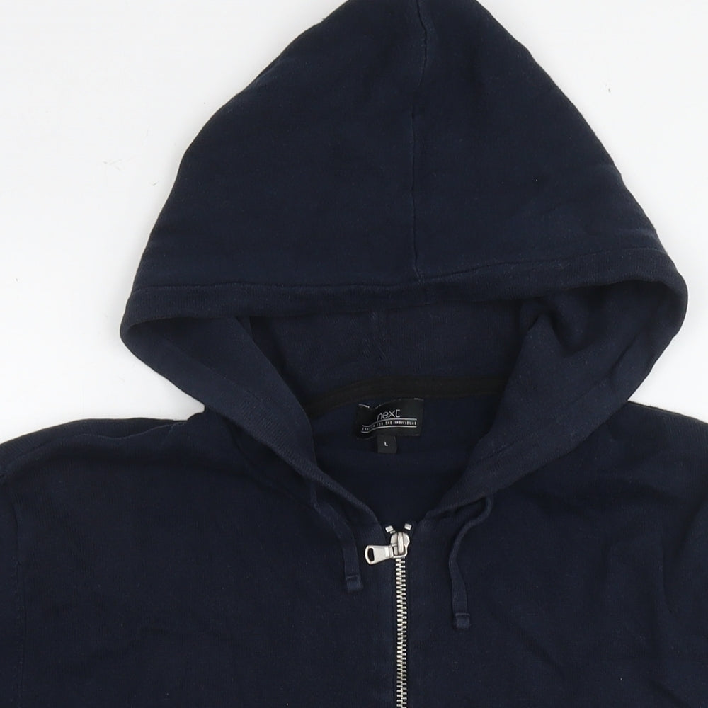 NEXT Mens Blue Cotton Full Zip Hoodie Size L