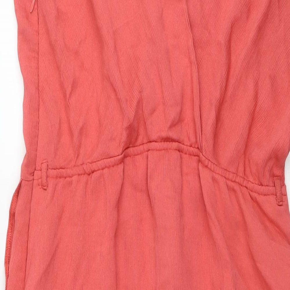 River Island Womens Red Viscose Maxi Size 14 V-Neck Zip