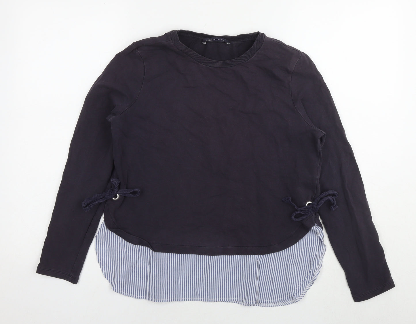 Marks and Spencer Womens Blue Cotton Pullover Sweatshirt Size 10 Pullover