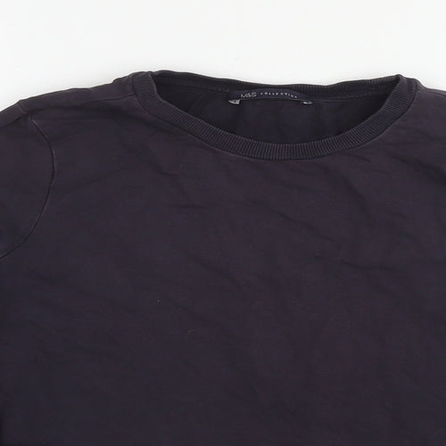 Marks and Spencer Womens Blue Cotton Pullover Sweatshirt Size 10 Pullover