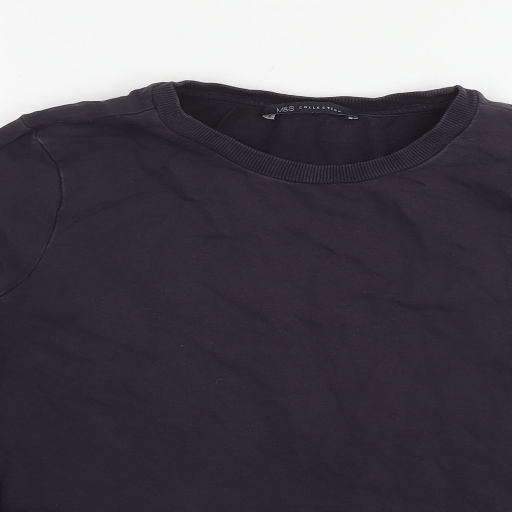 Marks and Spencer Womens Blue Cotton Pullover Sweatshirt Size 10 Pullover