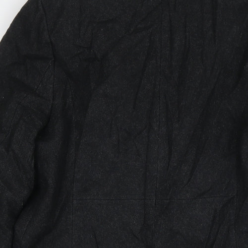 River Island Womens Black Pea Coat Coat Size 12 Button