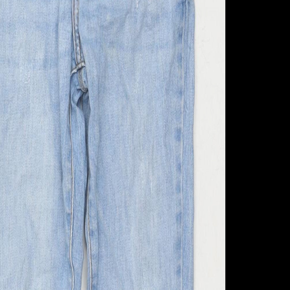 River Island Girls Blue Cotton Skinny Jeans Size 10 Years L23 in Regular Zip - Adjustable Waist