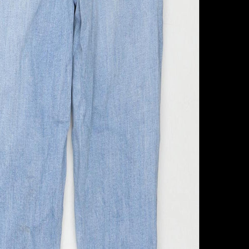 River Island Girls Blue Cotton Skinny Jeans Size 10 Years L23 in Regular Zip - Adjustable Waist