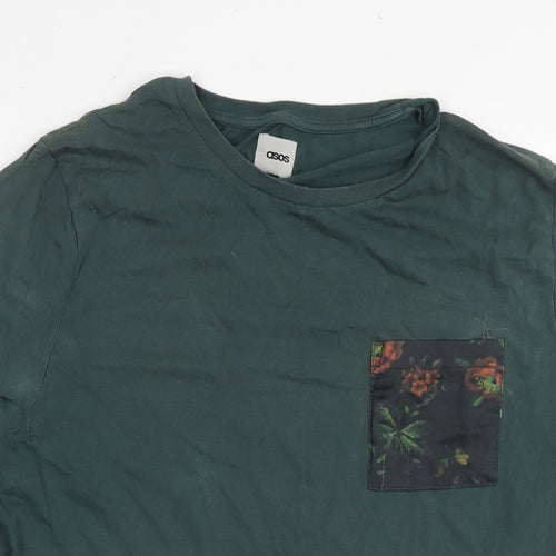 ASOS Mens Green Cotton T-Shirt Size S Round Neck