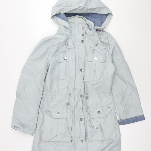 Per Una Womens Blue Parka Jacket Size 8 Zip