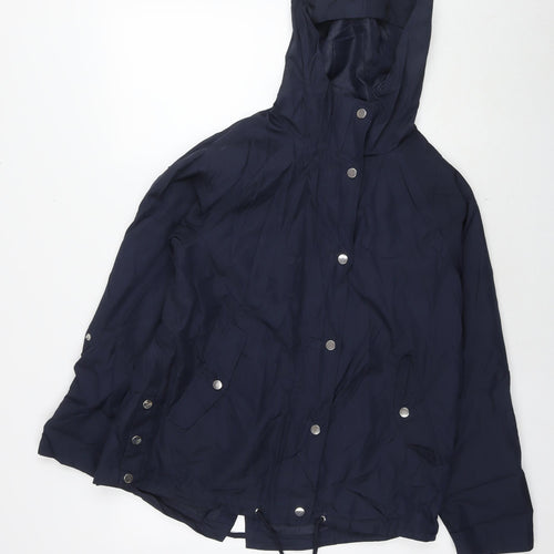 M&Co Womens Blue Parka Jacket Size 10 Zip