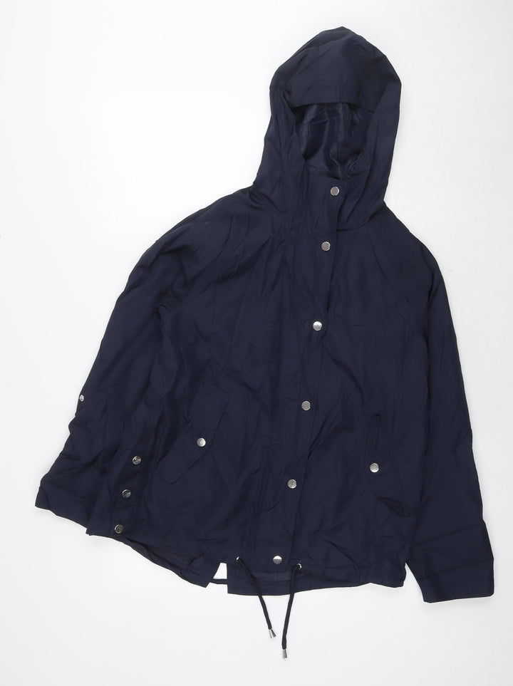 M&Co Womens Blue Parka Jacket Size 10 Zip