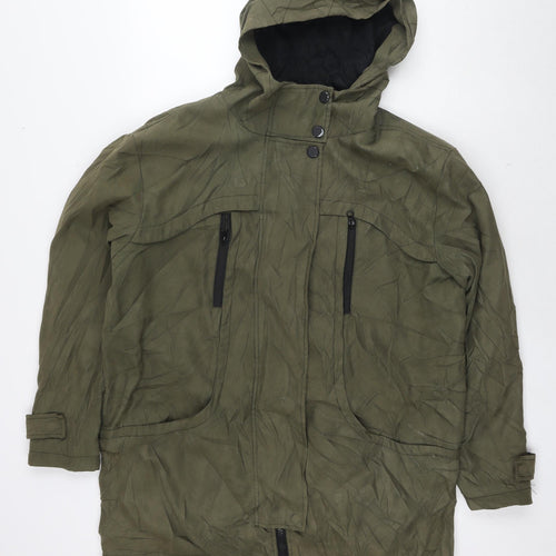 ASOS Womens Green Parka Coat Size 10 Zip