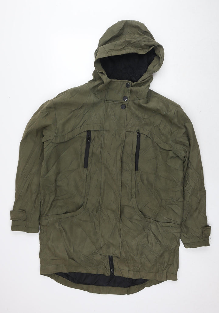 ASOS Womens Green Parka Coat Size 10 Zip