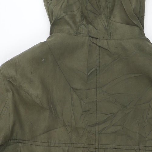 ASOS Womens Green Parka Coat Size 10 Zip