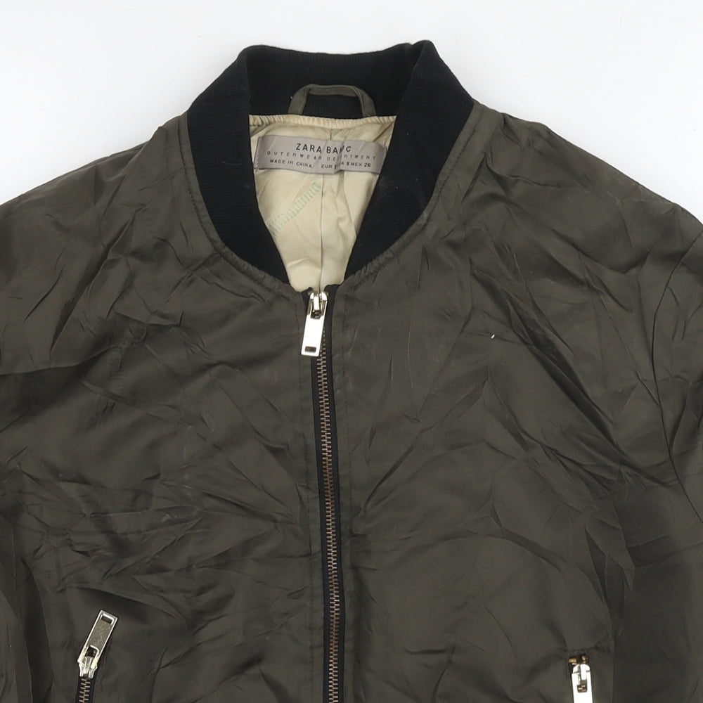 Zara Womens Green Bomber Jacket Jacket Size S Zip