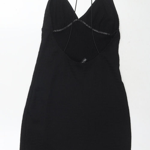Divided by H&M Womens Black Polyester Bodycon Size S V-Neck Pullover