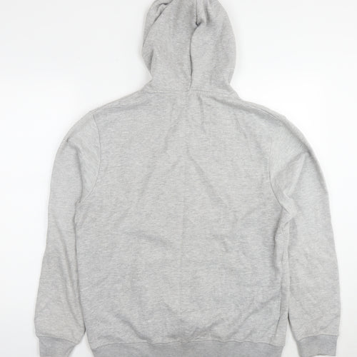 MAN Mens Grey Cotton Pullover Hoodie Size M - Logo