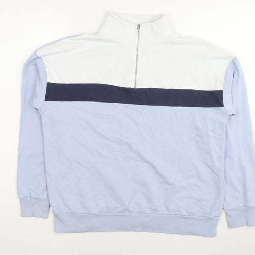 New Look Womens Blue Cotton Pullover Sweatshirt Size 12 Pullover