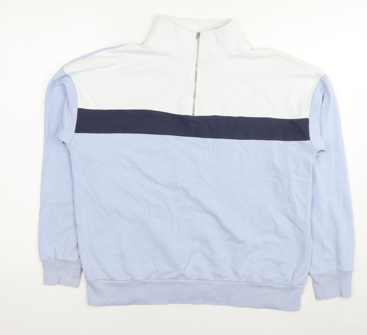 New Look Womens Blue Cotton Pullover Sweatshirt Size 12 Pullover