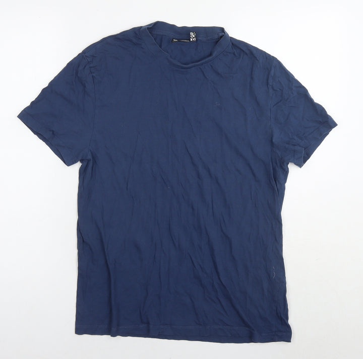 ASOS Mens Blue Cotton T-Shirt Size S Round Neck