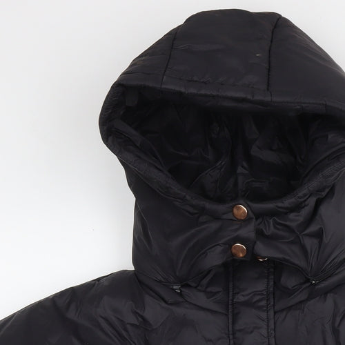 Boohoo Womens Black Puffer Jacket Jacket Size 16 Zip